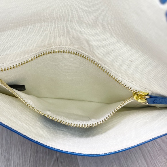 Laggo Bags Laggo 0 Pebbled Leather Envelope Clutch Bag Bright Blue